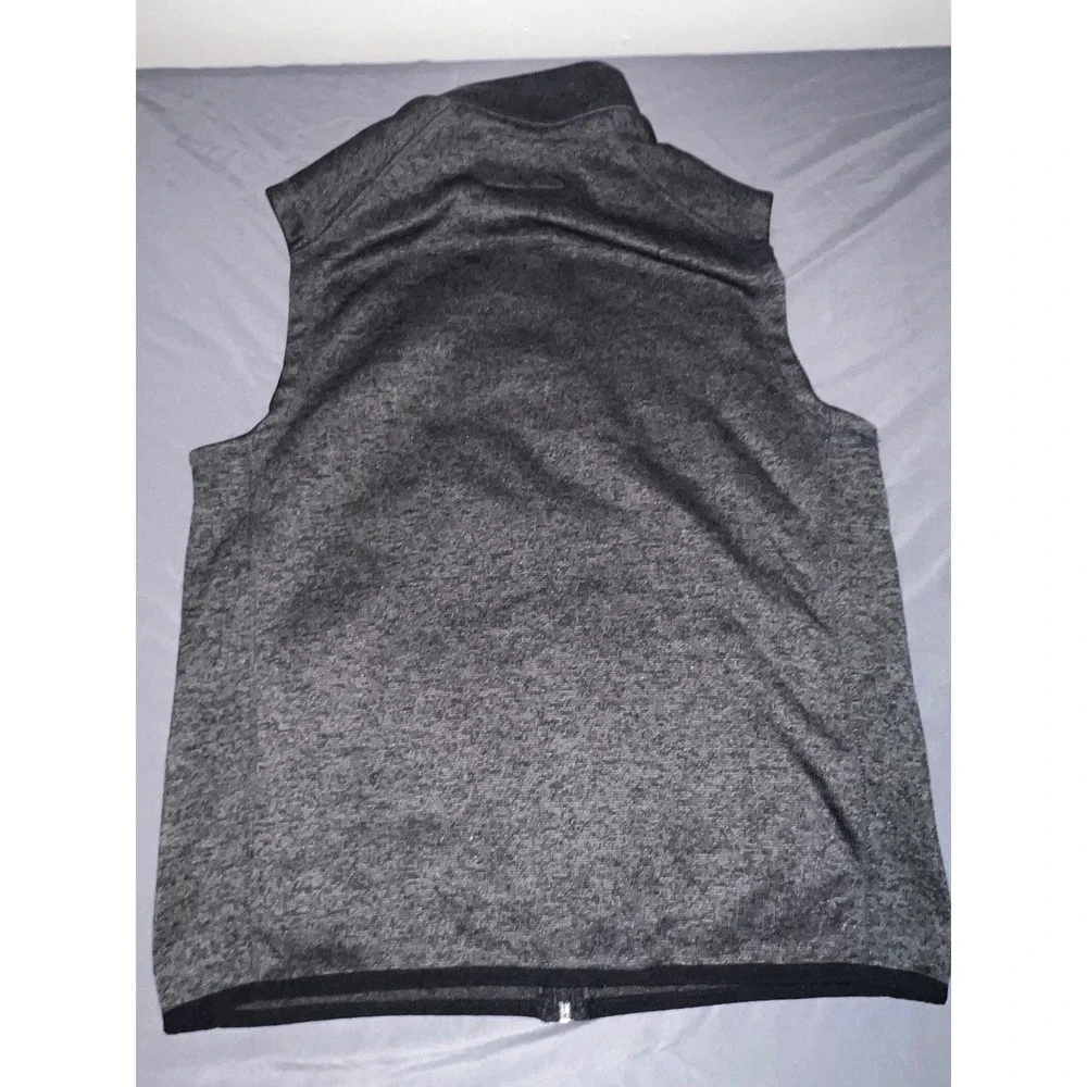 Rugby University Fleece Vest Mens Large Charcoal Grey Excellent Full Zip Marled
